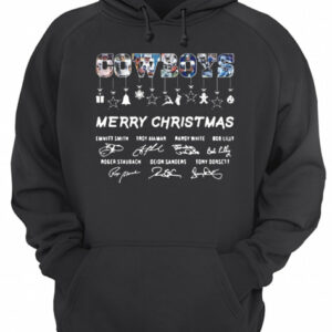 Dallas Cowboy legends Merry Christmas Players Signatures shirt 2 Dallas Cowboy legends Merry Christmas Players Signatures shirt 3