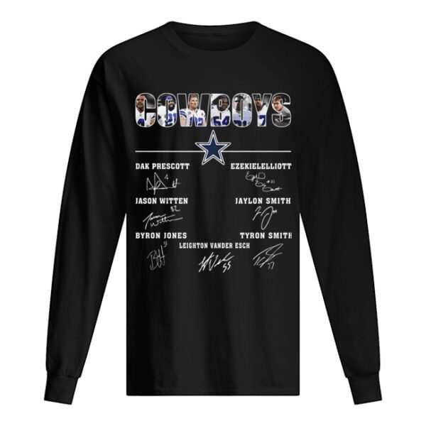 Dallas Cowboys Jason Witten Dak Prescott Ezekiel Elliott Byron Jones Tyron Smith Signatures shirt