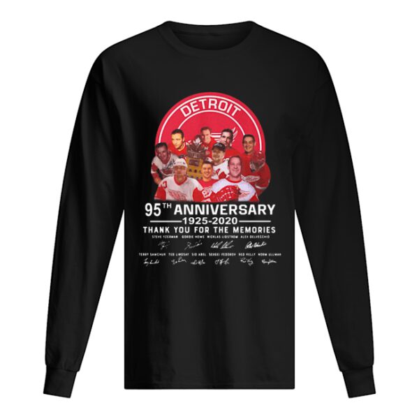 Detroit red wings 95th anniversary 1925 2020 thank you for the memories signatures shirt