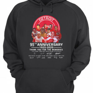 Detroit red wings 95th anniversary 1925 2020 thank you for the memories signatures shirt 3