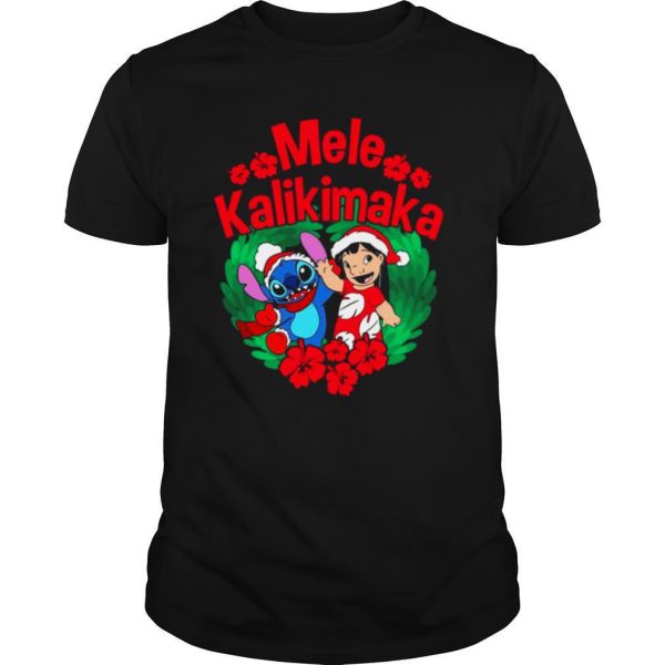 Disney Lilo And Stitch Christmas Mele Kalikimaka Wreath shirt