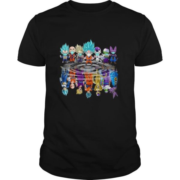 Dragon ball 7 characters mask chibi water reflection shirt