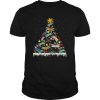 Dragonfly Bird Xmas Tree Lights Swarm Nymph Ugly Christmas shirt