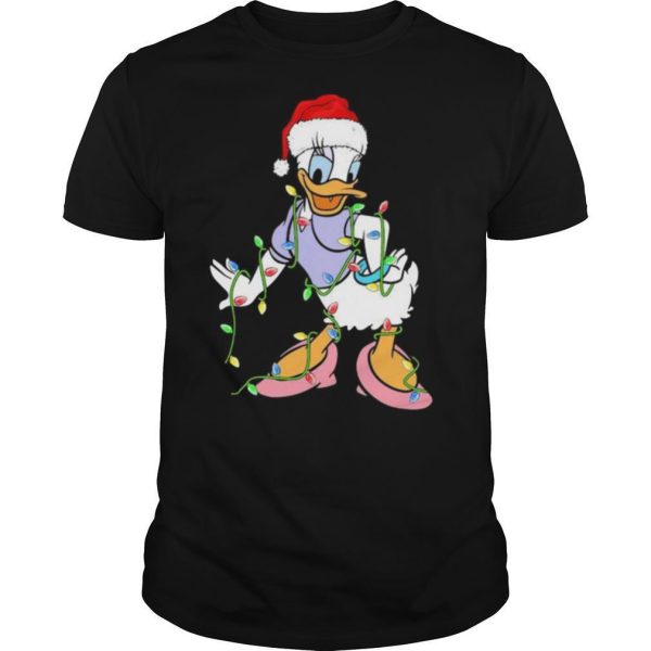 Duck Daisy Hat Santa Happy Merry Christmas shirt