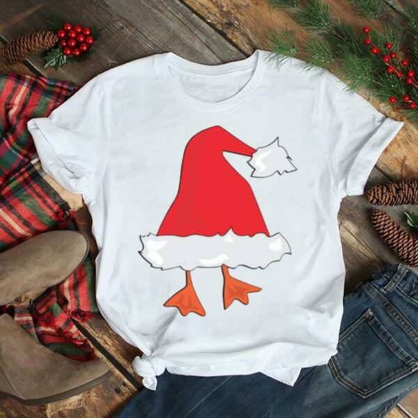 Duck Stuck In Santa Hat Christmas shirt