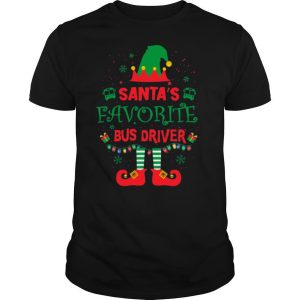ELF Santas Favorite Bus Driver Merry Christmas tshirt