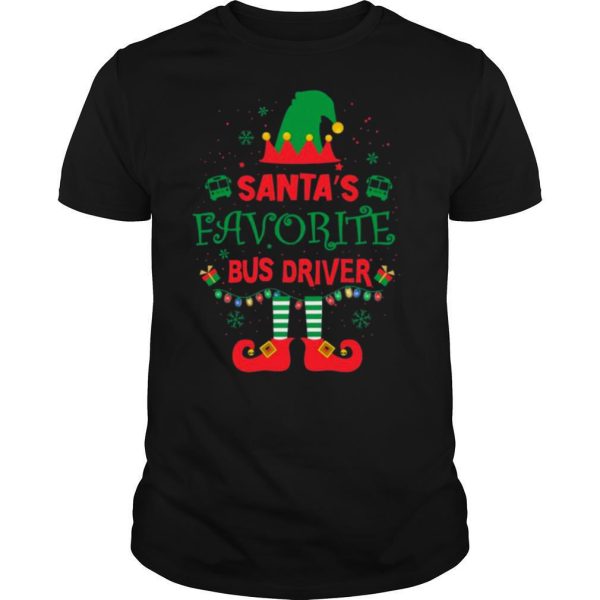 ELF Santas Favorite Bus Driver Merry Christmas tshirt