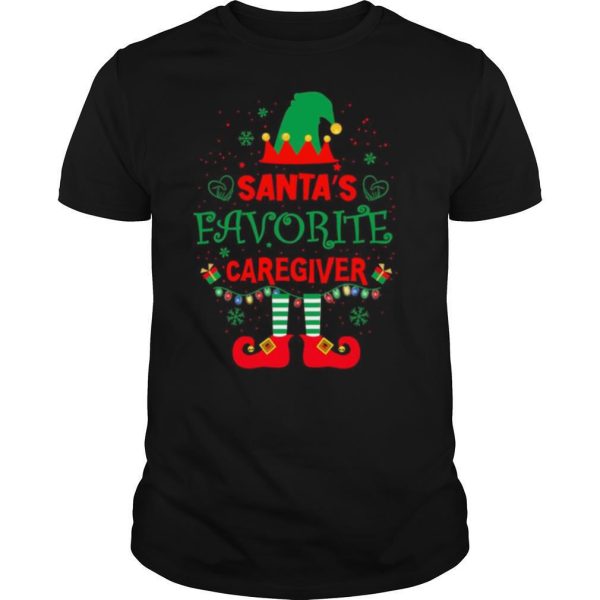 ELF Santas Favorite Caregiver Merry Christmas shirt