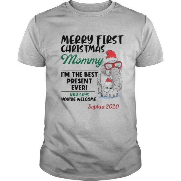 Elephant Merry First Christmas Mommy shirt