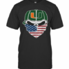 Face Mask American Flag Hat Miami Hurricanes Football T-Shirt