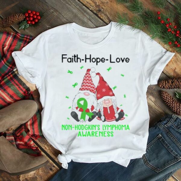 Faith Hope Love Non Hodgkin’s Lymphoma Awareness Christmas Gnomes shirt