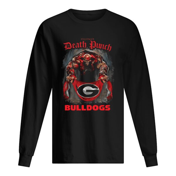 Five Finger Death Punch or 5FDP holding Georgia Bulldogs shirt