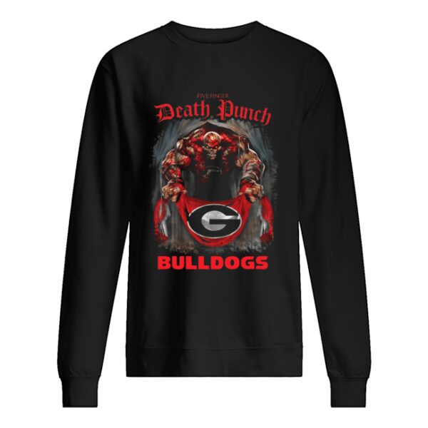 Five Finger Death Punch or 5FDP holding Georgia Bulldogs shirt