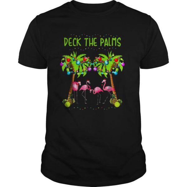 Flamingos Deck The Palms Christmas shirt