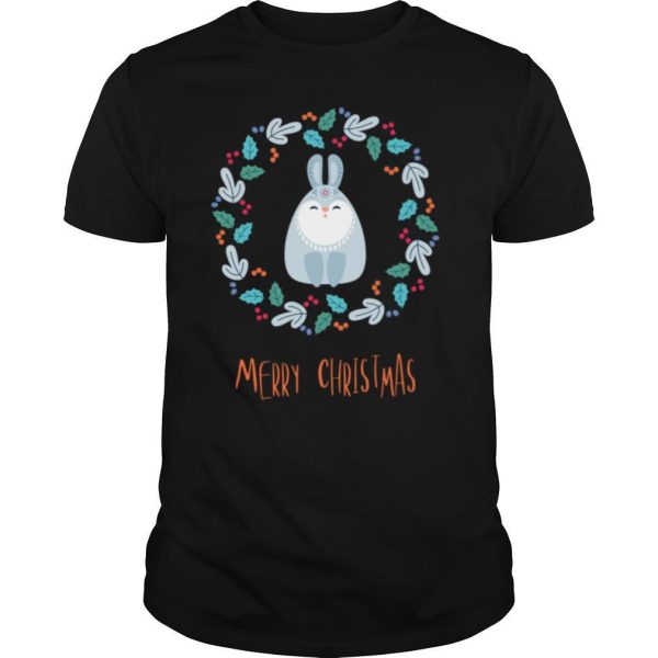 Floral Christmas Woodland Rabbit Xmas shirt