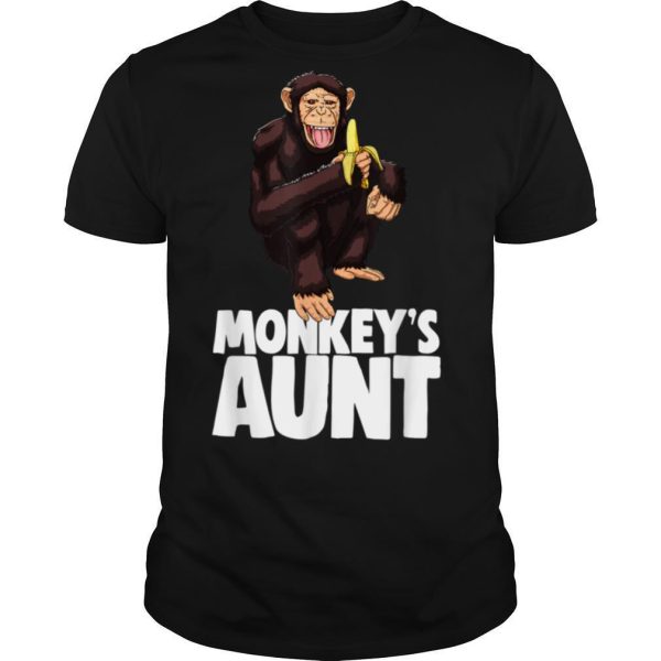 Funny Monkey’s Auntie Tee Shirts Monkey Banana Love T Shirt