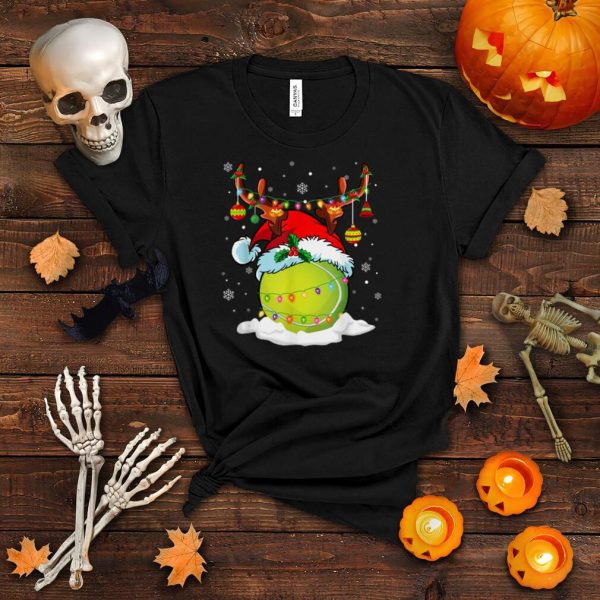 Funny Tennis Reindeer Men Boys Tennis Player Christmas Xmas T Shirt