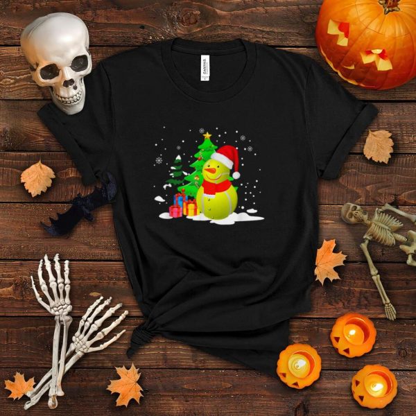 Funny Tennis Snowman Boys Men Tennis Player Lover Christmas T Shirt