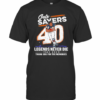 Gale Sayers 40 Legends Never Die 1943 2020 Thank You For The Memories T-Shirt