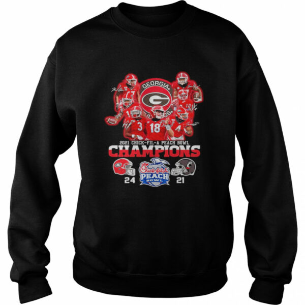 Georgia Bulldogs Team Football Players 2021 Chick Fil A Peach Bowl Champions 24 21 Cincinnati shirt