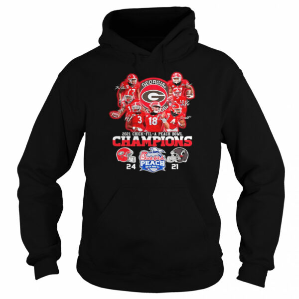 Georgia Bulldogs Team Football Players 2021 Chick Fil A Peach Bowl Champions 24 21 Cincinnati shirt