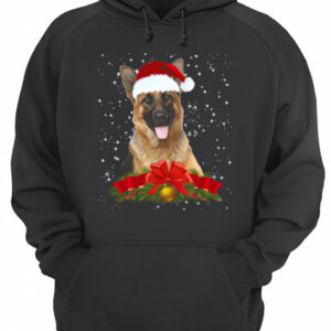 German Shepherd In Christmas Hat Funny Xmas shirt