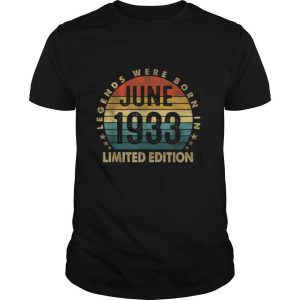 Gift 88 Years Old Legends June 1933 88th Birthday Gifts T Shirt