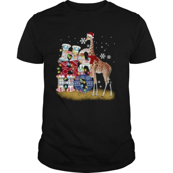 Giraffe Ho Ho Ho Christmas shirt