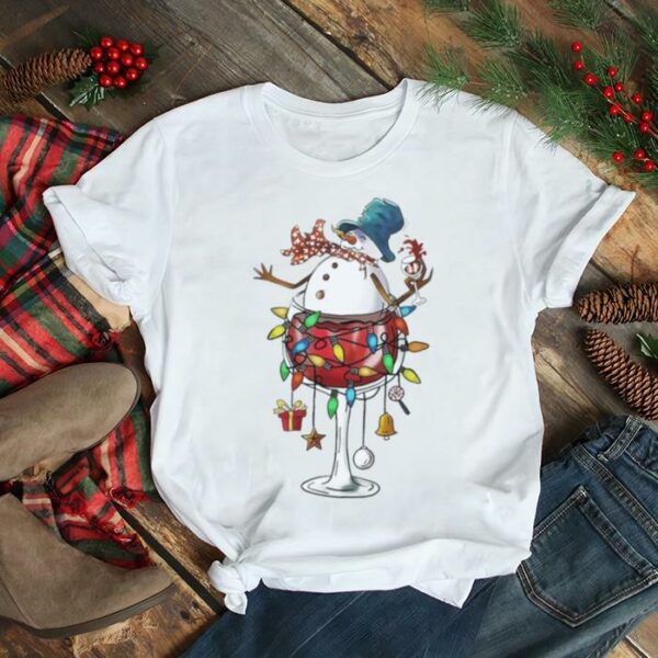 Glass Of Red Wine Snowman Drinker Christmas shirt