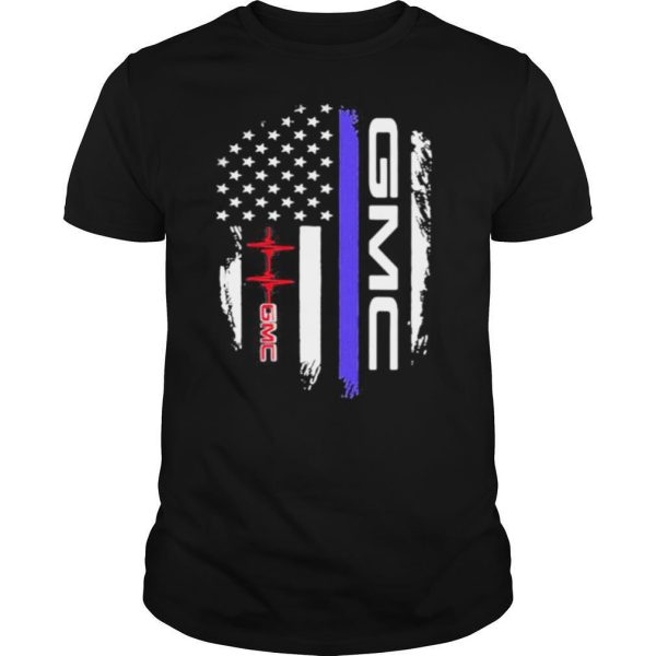 Gmc logo heartbeat american flag shirt