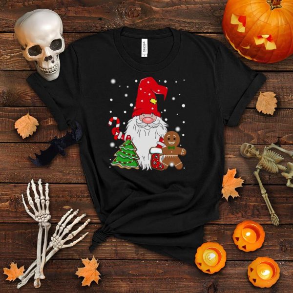 Gnome With Candy Cane & Gingerbread Merry Christmas Day Shirt