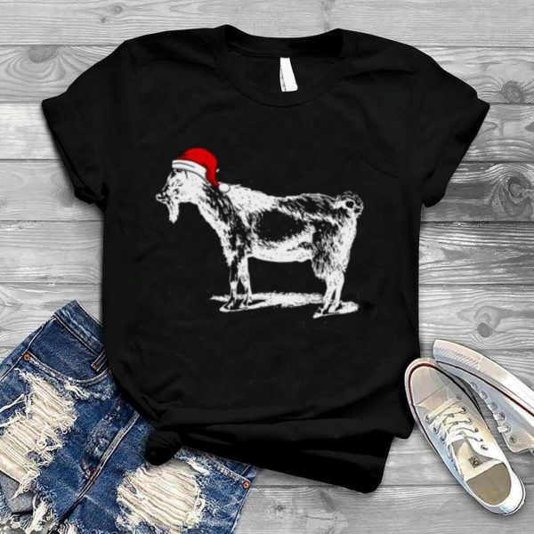 Goat in Santa Hat Christmas Pajama Shirt