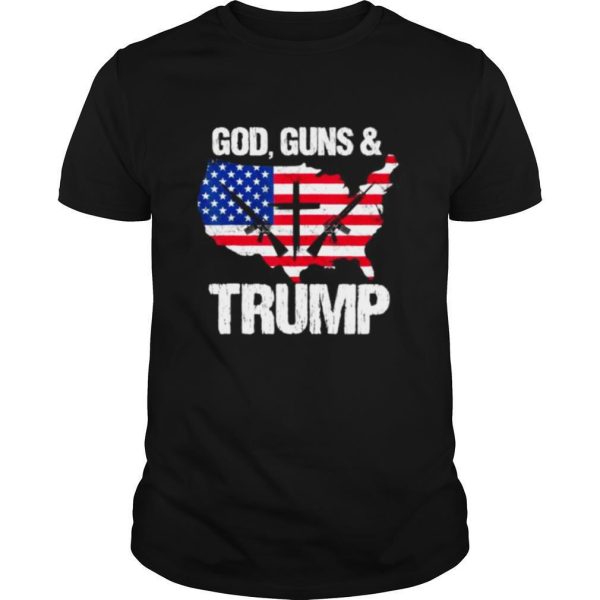 God Guns and Trump 2020 Pride USA Flag Tee 2nd Amendment shirt