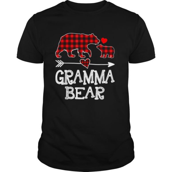 Gramma Bear Christmas Pajama Red Plaid Buffalo shirt