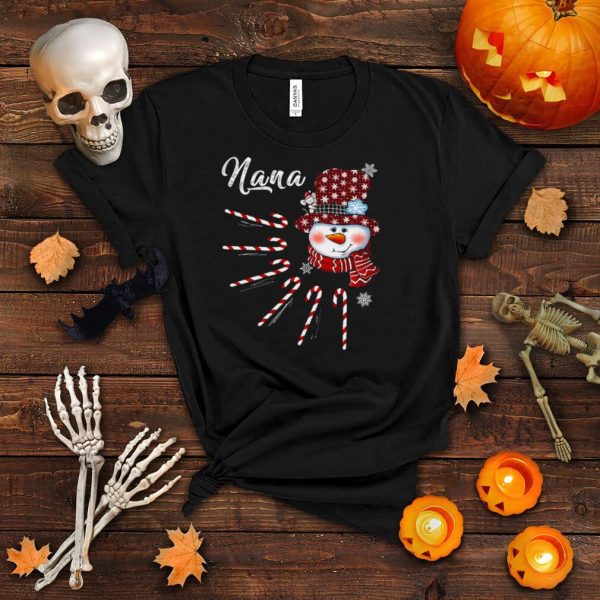 Grandma Snowman Candy Cane Christmas Nana Shirt