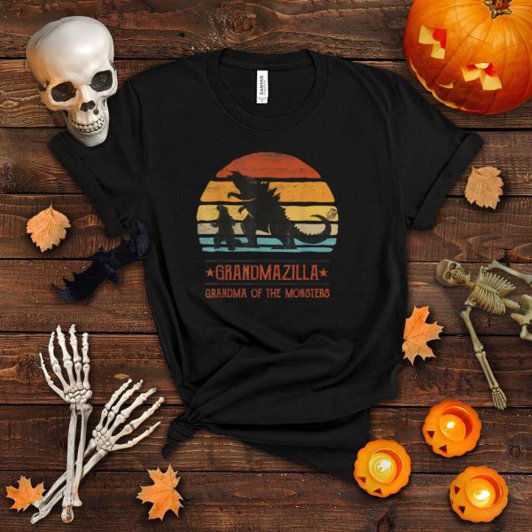 Grandmazilla Grandma Of Monsters Women Halloween Christmas T Shirt