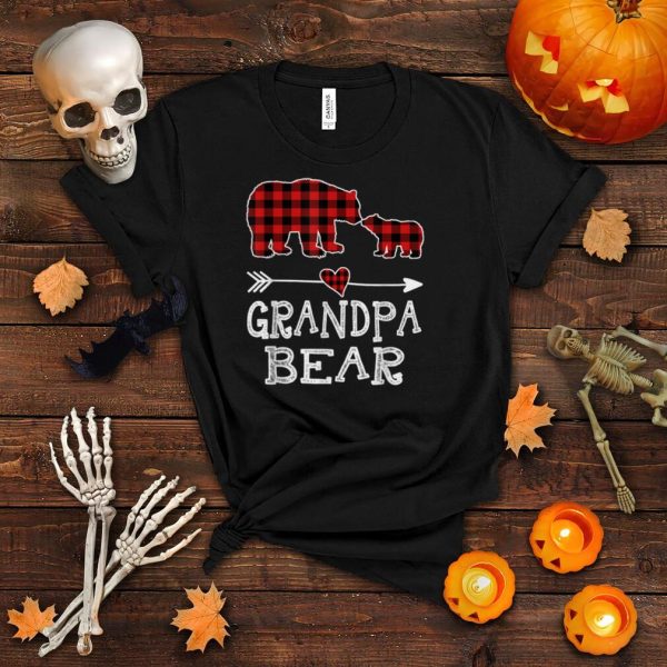 Grandpa Bear Christmas Xmas Pajama Red Plaid Buffalo Family T Shirt