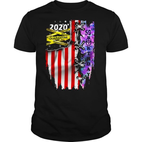 Grateful 59 Birthday 2020 Quarantine American Flag shirt