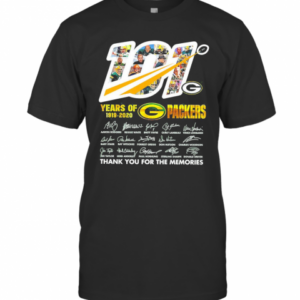 Green Bay Packer 101 Years Of 1919 2020 Thank You For The Memories Signatures T-Shirt