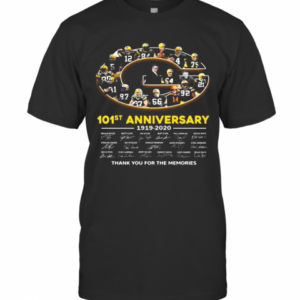 Green Bay Packer 101St Anniversary 1919 2020 Thank You For The Memories Signatures T-Shirt