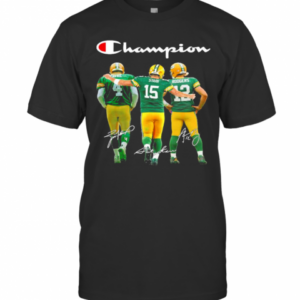 Green Bay Packers Favre Starr Rodgers Champions Signatures T-Shirt