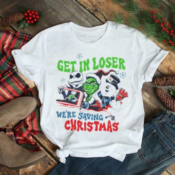 Grinch Jack Skellington get in loser we’re saving Christmas sweater