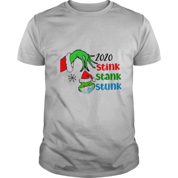 Grinch face mask Santa 2020 Stink Stank Stunk Christmas shirt