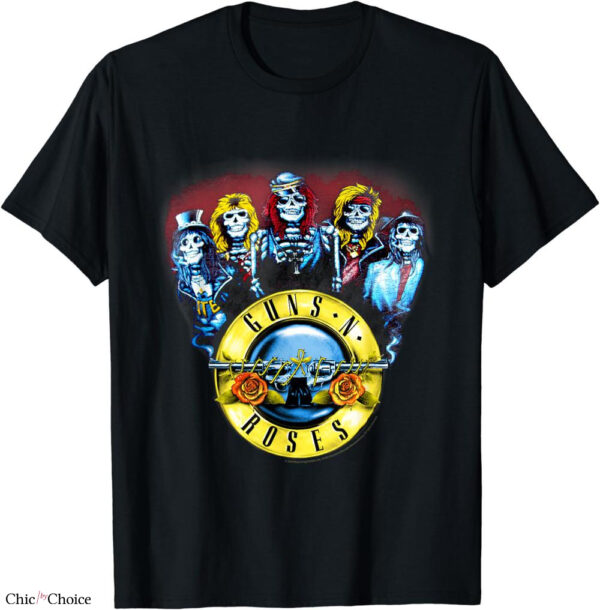 Guns And Roses T-shirt Animation Skull