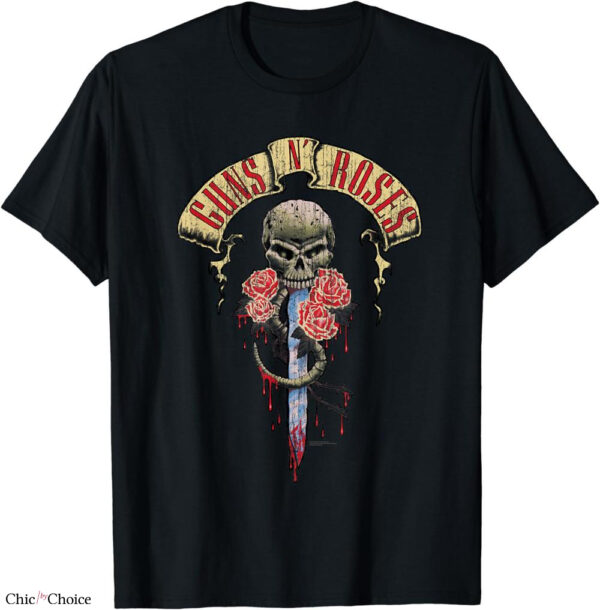 Guns And Roses T-shirt Skull Head Sword