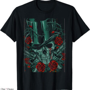 Guns And Roses T-shirt Top Hat Skull