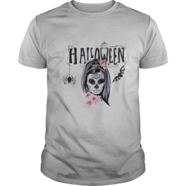 Halloween Sugar Skull Girl Day Of Dead Muertos shirt