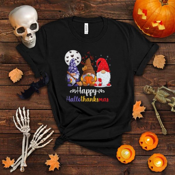 Halloween Thanksgiving Christmas Happy HalloThanksMas Gnomes T Shirt