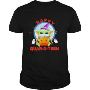 Halloween baby yoda witch quar o teen shirt