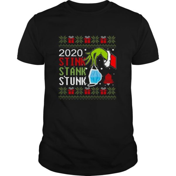 Hand Grinch Holding Mask 2020 Stink Stank Stunk Ugly Christmas shirt